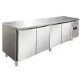 TABLE RÉFRIGÉRÉE EN ACIER INOX AISI 304 - FROID VENTILÉ - Mod SNACK 4100 TNF - 4 PORTES - CAPACITÉ 511 L - TEMPÉRATURE -2°/+8°C - Dim L 223 x P 60 x h 86 cm