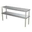 Superstructure à deux niveaux pour support avec bornes en "L" pour la fixation sur le dessus de table - Fabriqué en acier inoxydable AISI 304 - Ouvert avant et arrière
