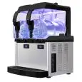DISTRIBUTEUR DE CRÈMES FROIDES ET SORBETS - MOD. SP 2 ULTRA - 2 CUVES - CAPACITÉ 5 + 5 L - DOUBLE DISPOSITIF D'ÉCLAIRAGE LED - SYSTÈME DE DÉSINFECTION UV DE LA CUVE - Dim. L 44,7 x P 44 x h 61,3 cm - NORME CE