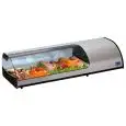 PRÉSENTOIR DE COMPTOIR, VITRINE RÉFRIGÉRÉE - SÉRIE SUSHIPI - STRUCTURE EN ACIER INOX - Temp. °C +1/+5 - MONOPHASÉ- STATIQUE - VERRE BOMBÉ OUVRANT - ÉCLAIRAGE - MOTEUR INCORPORÉ