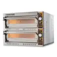 FOUR ÉLECTRIQUE À PIZZA - Mod. TECMASTER 44  - N. 2 chambres - Base du four ou plancher et plafond réfractaires - Faibles consommations- Dimensions chambres (x2) 72 x 72 x h14 cm - N. Pizzas 4+4 (Ø cm 36) - N. 2 Plats à four 60x40cm - Puissance 12 Kw - Al