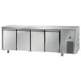 TABLE RÉFRIGÉRÉE EN ACIER INOX AISI 304 - VENTILÉE  - Mod. UG04MBT - GASTRONORM 1/1 - N. 4 PORTES - TEMPÉRATURE -18°/-22°C - Dim.  232x71,5xh85/92 cm - Norme CE