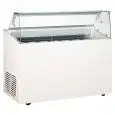 PRÉSENTOIRS VITRINES À CREME GLACÉE - MOD. TOP 7 - TEMPÉRATURE -15°/-20° C - CAPACITÉ Lt 293 - Dim. L 135 x P 67,5 x h 117,5 - POIDS Kg. 99 - Norme CE