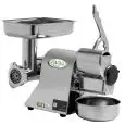 HACHOIR À VIANDE ET RÂPE COMBINÉ - MOD. TCGR8I - GROUPE HACHAGE EN ACIER INOX - PUISSANCE Kw 0,38 (0,5Hp) - Alimentation V 230/50Hz MONOPHASE - PRODUCTION HORAIRE VIANDE 15 Kg - PRODUCTION HORAIRE FROMAGE 30 Kg - DIM. 26 x 38 x h36 cm - NORME CE