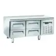 Table réfrigérée en acier inox - Mod UGN 2140 - Froid ventilé - 4 tiroirs - Capacité 181 L - Température -2°/+8°C - Dimensioni L 136,7 x P 70 x h 65 cm