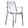 CHAISE VANITY - MOD. 2654 - STRUCTURE EN POLYCARBONATE, AVEC ACCOUDOIRS - POUR USAGE À L’INTÉRIEUR ET À L’EXTÉRIEUR – EMPILABLE –  DIM. L 57 x P 55 x H 88 cm - NORME CE