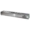 VITRINE RÉFRIGÉRÉE À INGREDIENTS EN ACIER INOX - STATIQUE - MOD. VR4SV - GN 1/4 (26,5x16,2 cm) - SANS VITRES - TEMPÉRATURE °C 0/+10 - NORME CE