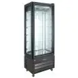 PRÉSENTOIR VERTICAL RÉFRIGÉRÉ EN ACIER INOXYDABLE - VERRE SUR 4 CÔTÉS - Mod VIC 65 PHP - Ventilée - Capacité Lt 248 - Température -18°/-21°C - Dimensions cm L 65 x P 59,5 x H 195 - Norme CE