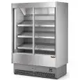 PRÉSENTOIR MURAL RÉFRIGÉRÉ AVEC PORTES COULISSANTES- MOD. VULCANO VS 80 FV INOX - POUR FRUITS ET LÉGUMES- Portes en verre coulissantes -À BASSE CONSOMMATION D'ÉNERGIE - VENTILÉ - TEMPÉRATURE DE SERVICE °C +6/+8 - SELF SERVICE