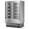 PRÉSENTOIR MURAL RÉFRIGÉRÉ AVEC PORTES COULISSANTES - MOD. VULCANO VS 60 C INOX - CONVIENT POUR VIANDE PRÉ CONDITIONNÉE- Portes en verre coulissantes -À BASSE CONSOMMATION D'ÉNERGIE - VENTILÉ - TEMPÉRATURE MINIMALE DE SERVICE °C +0/+2 - SELF SERVICE -NON