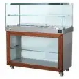 BANQUET CHAUD - MOD. BAVP - VERRE PLAT - COMPARTIMENT OUVERT - STRUCTURE INOX - TEMPÉRATURE °C +30 /+ 90 - CONTRÔLE THERMOSTATIQUE - ÉCLAIRAGE - MONOPHASÉ 240V - NORME CE